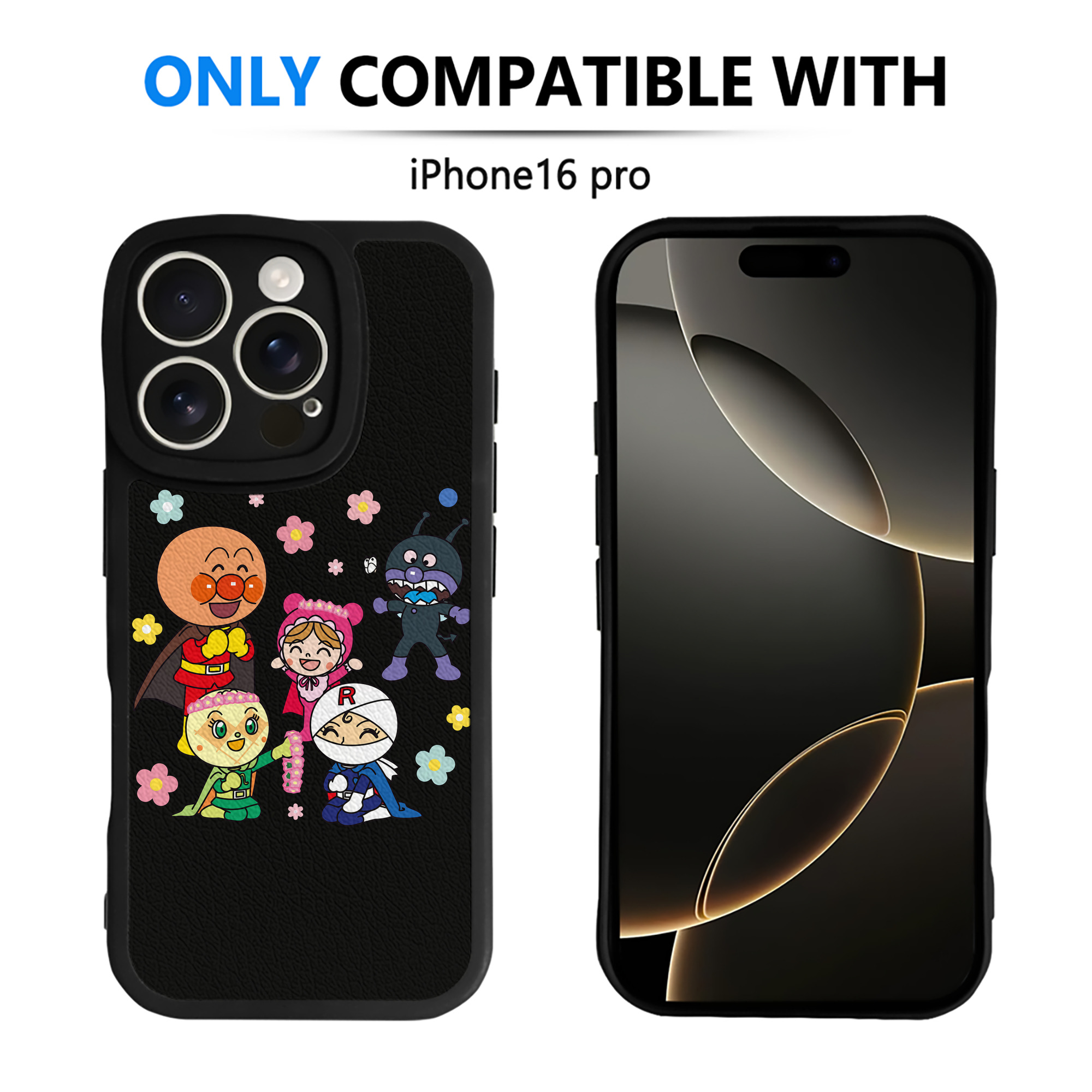 （画像用） アンパンマン Anpanman 【iPhone 16シリーズ対応】シリコンスマホケース（レザー調） 材質：シリコン